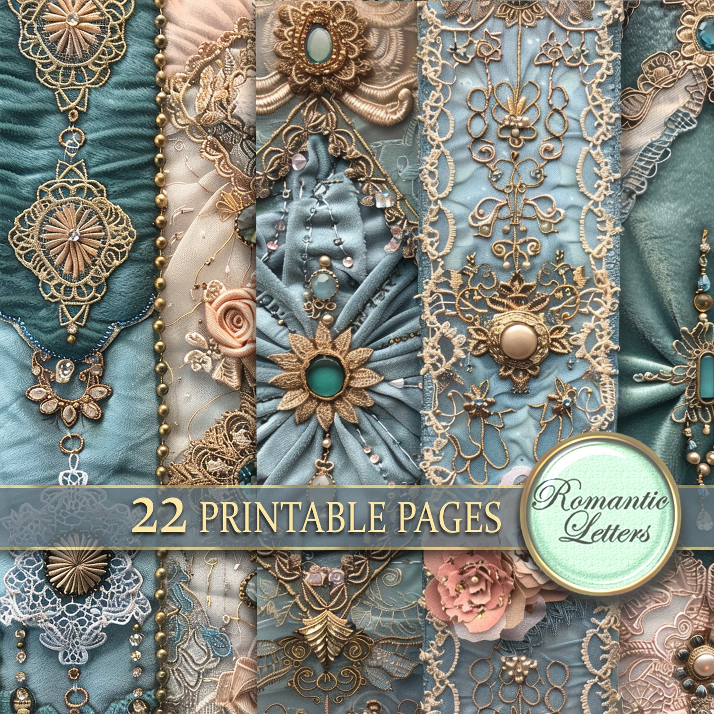 Digital Printable Scrapbook Paper Pack Shabby Chic Album Luxury ...