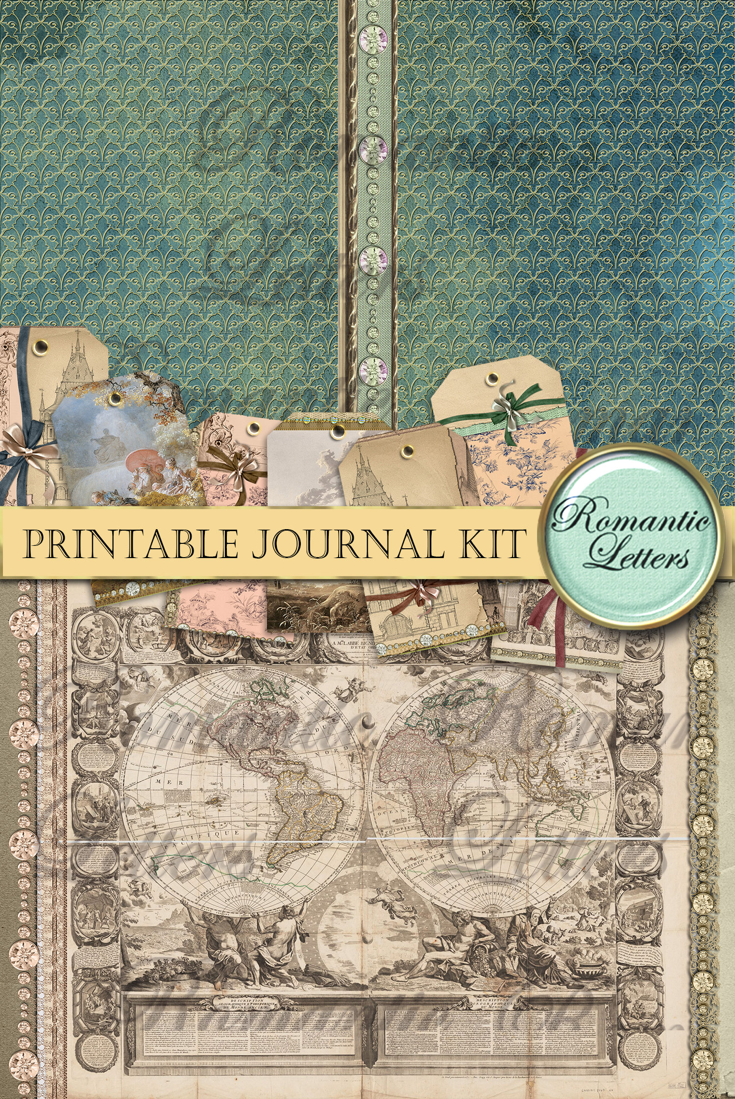 Printable Junk Journal Kit Digital Collage Sheet Printable Junk Journal ...
