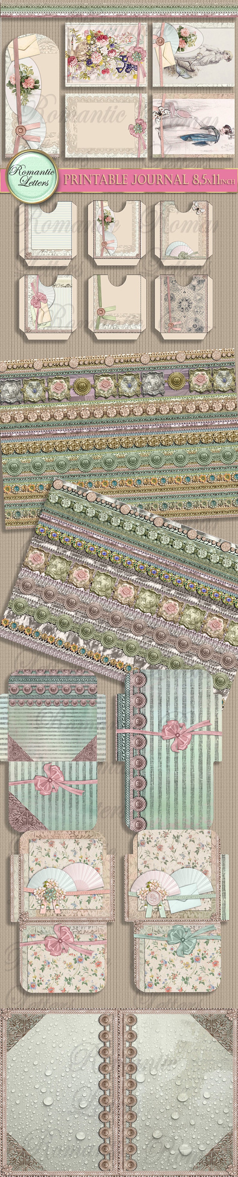Printable Junk Journal Kit Printable Scrapbook Paper 8.5x11 Digital ...