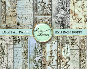 Victorian paper digital scrapbook paper pack digital printable decoupage paper digital background paper vintage Shabby chic digital paper