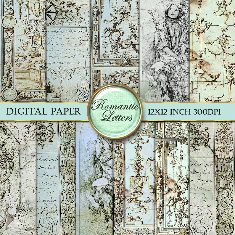 Victorian Paper Digital Scrapbook Paper Pack Digital Printable Etsy UK