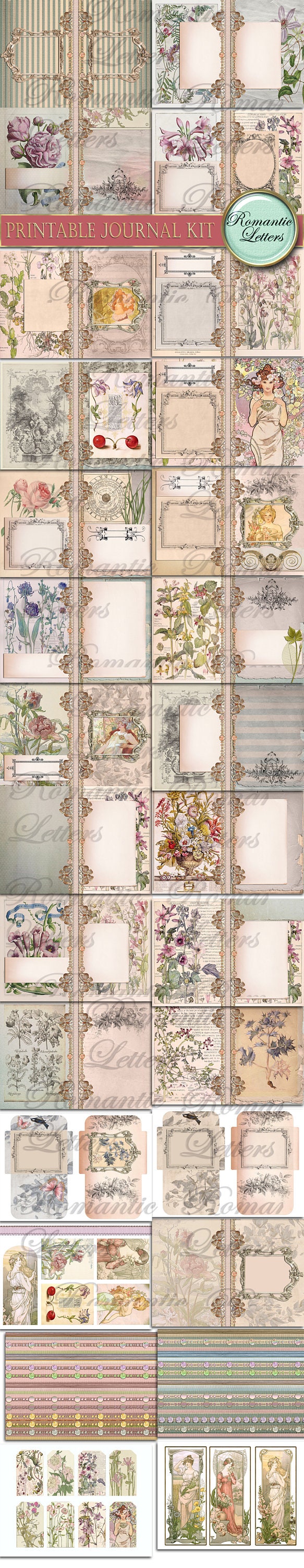 Printable Junk Journal Kit Digital Collage Sheet Printable Journal ...