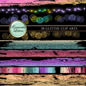 Digital scrapbook borders clip art gold rainbow glitter digital borders digital clip art fairy unicorn party gold glitter clip art  sparkle