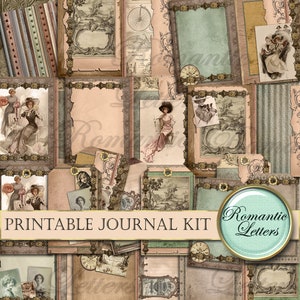 Printable Junk journal kit Victorian digital scrapbooking printable journal craft paper A4  8.5x11 mini album  journal pages tags download