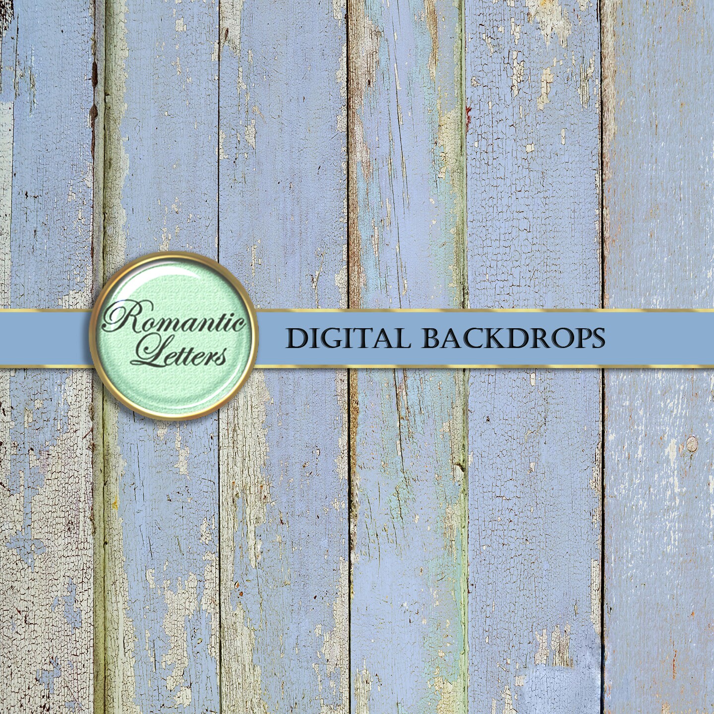 Wood Digital Paper, Blue Wood Texture Background, Old, Distressed