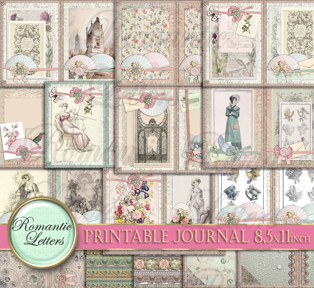 Printable Junk Journal Kit Printable Scrapbook Paper 8.5x11 Digital ...