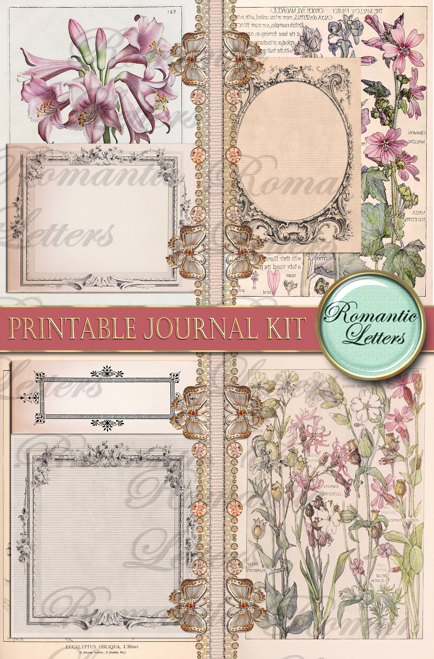 Printable Junk Journal Kit Digital Collage Sheet Printable Journal ...