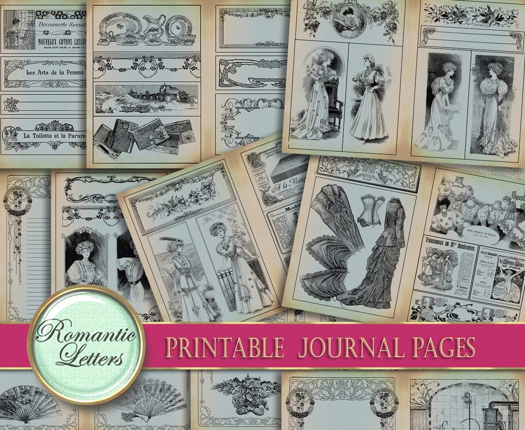 Ephemera Digital Paper Victorian Junk Journal Pages Printable Paper ...
