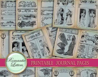 Ephemera digital paper Victorian  junk journal pages printable paper decoupage digital printable craft paper vintage  magazine A4 8.5x11