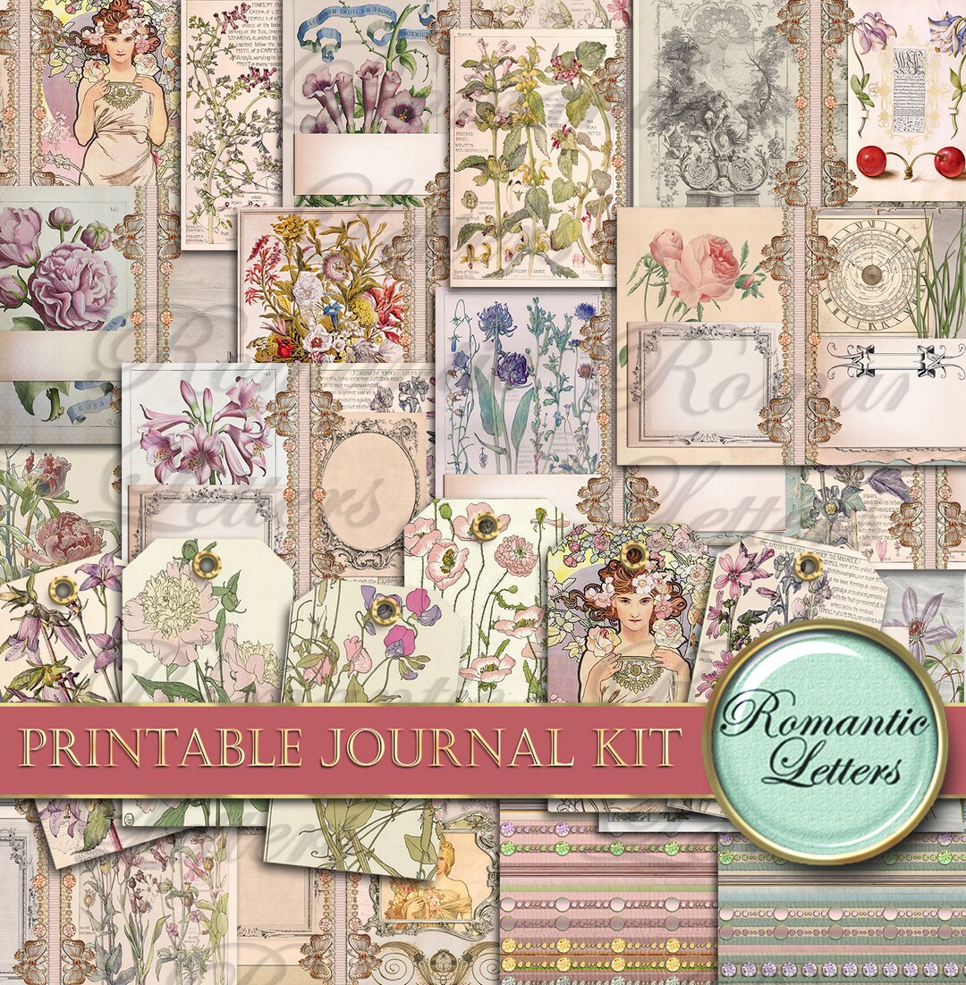 Printable Junk Journal Kit Digital Collage Sheet Printable Journal ...