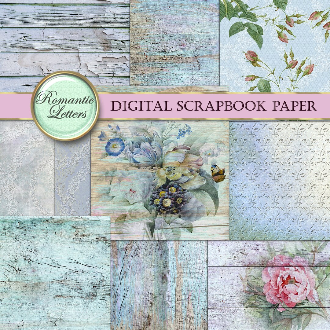 Wedding Digital Scrapbooking Paper Pack Printable Wedding Photography
