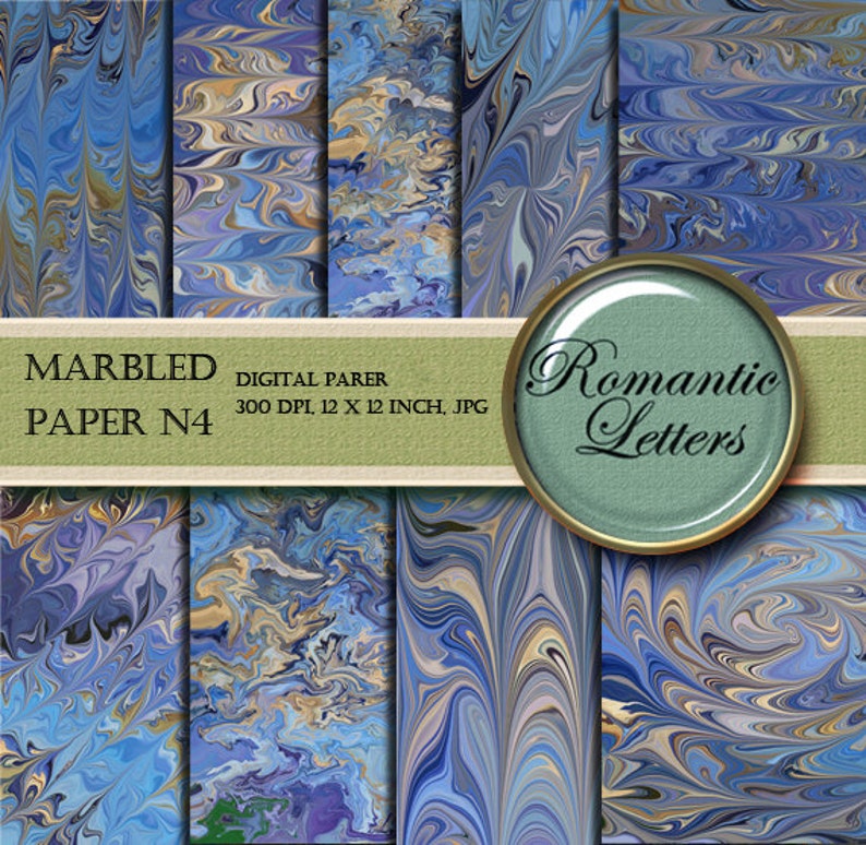 SALE Digital Scrapbook Marbled Paper Mega Pack Digital Etsy