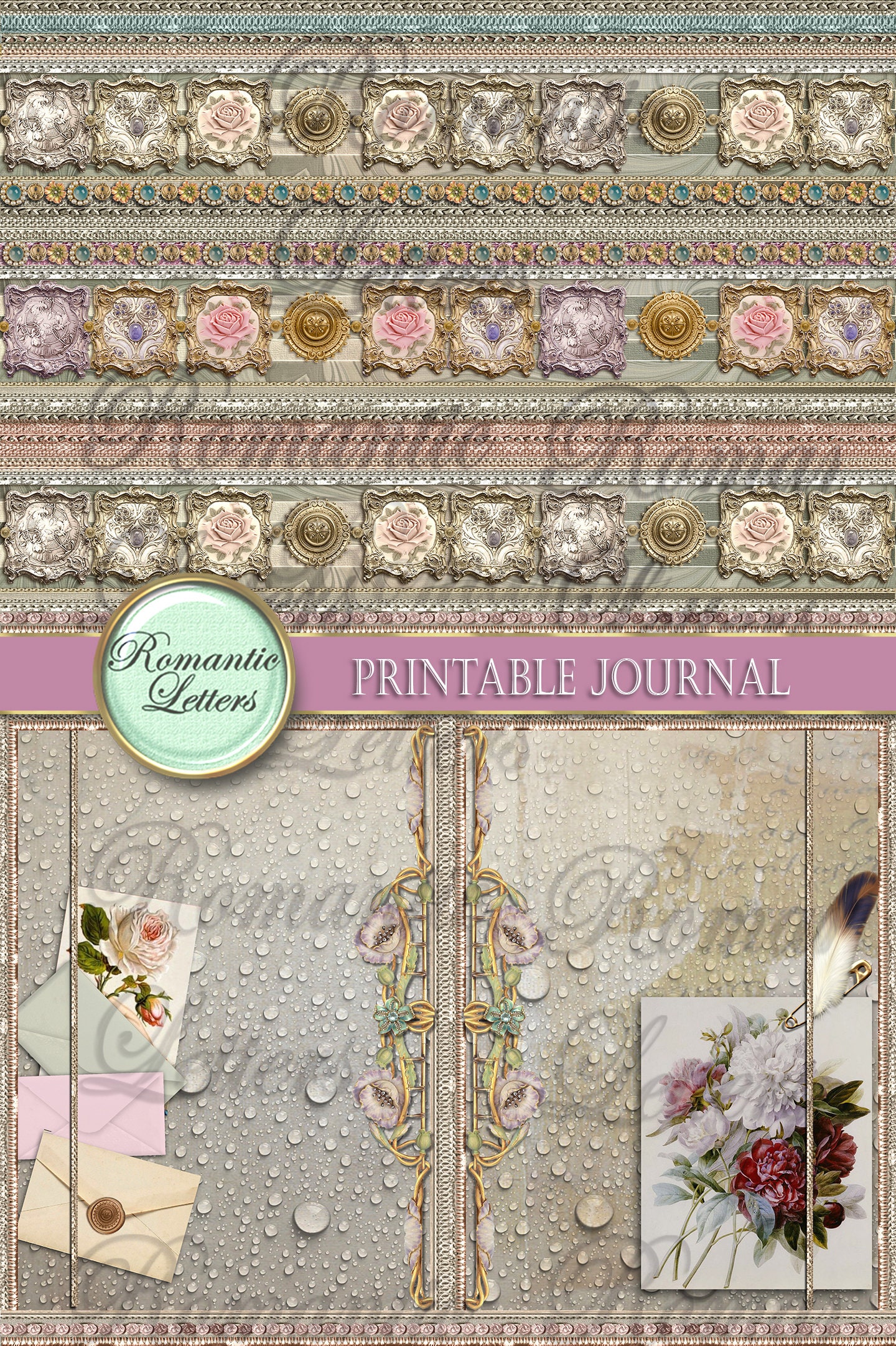 Victorian Printable Junk Journal Kit Printable Scrapbook Paper 8.5x11 ...