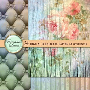 Vintage Printable Paper Pack Digital Scrapbook Background Paper Digital ...
