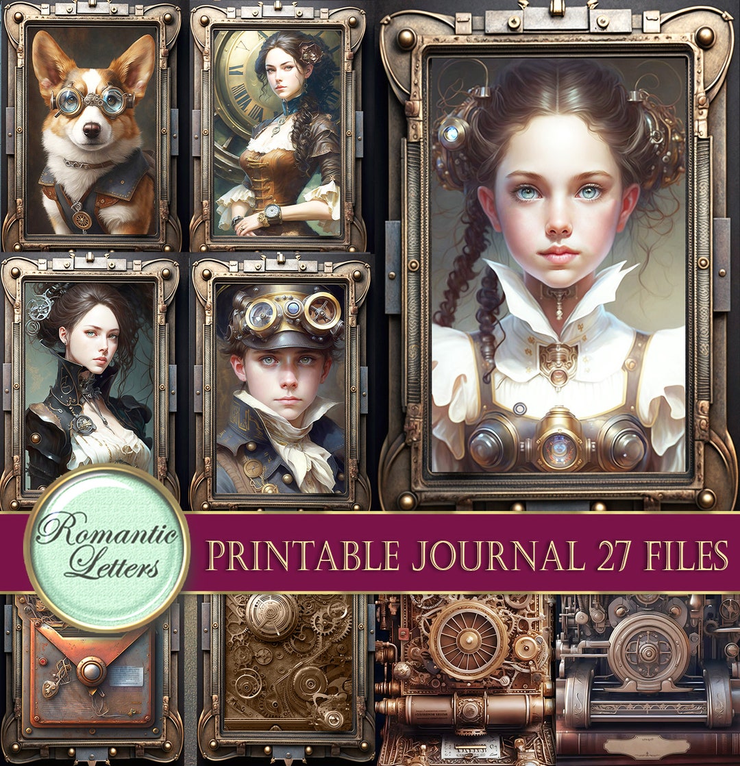 Steampunk Printable Junk Journal Kit Digital Scrapbook Printable ...
