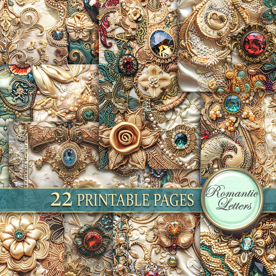 Digital Printable Scrapbook Paper Pack Shabby Chic Junk Journal Pages ...