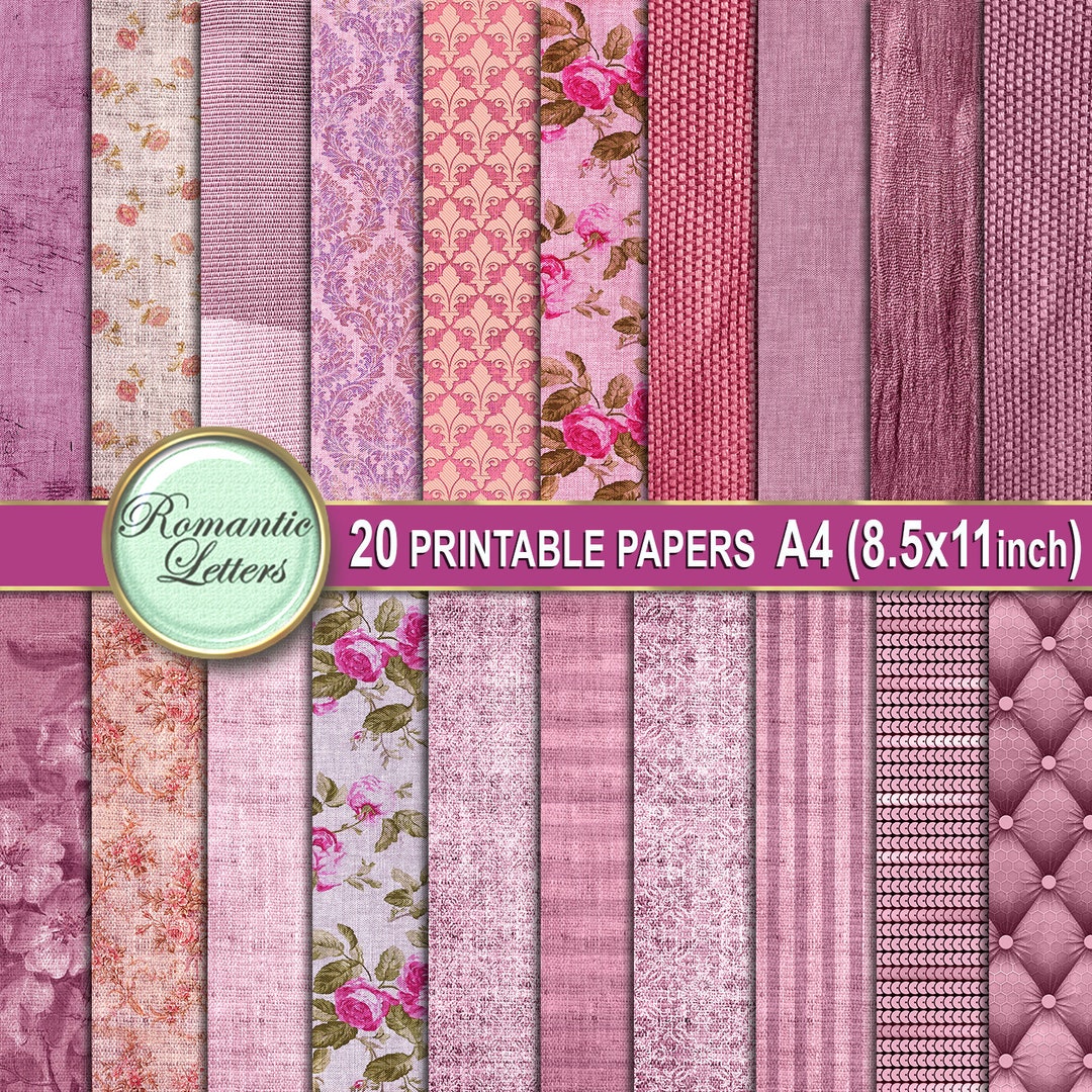 Digital Printable Linen Texture Digital Scrapbook Paper Pack Journal