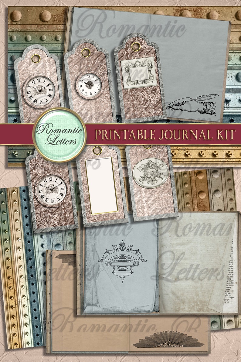 Steampunk Printable Junk Journal Kit Industrial Digital | Etsy