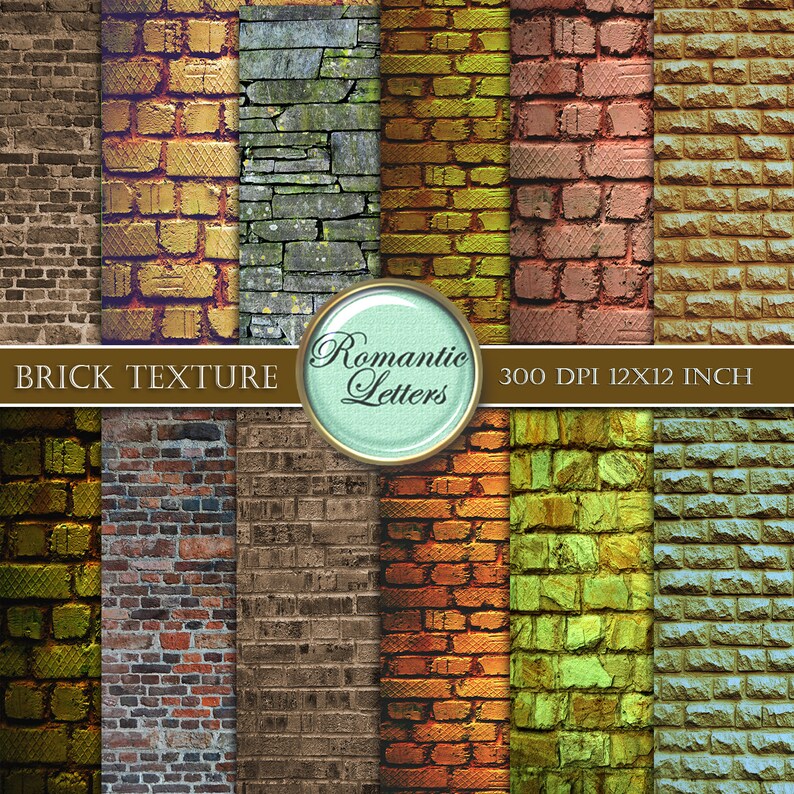 Brick Wall Digital Scrapbook Paper Pack Brick Wall Texture | Etsy