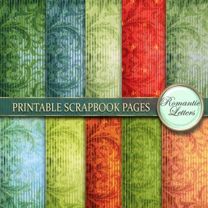 Pack de papier numérique de Noël Scrapbooking papier numérique fond toile de fond imprimable rouge vert Steampunk Noël papier peint numérique accessoire