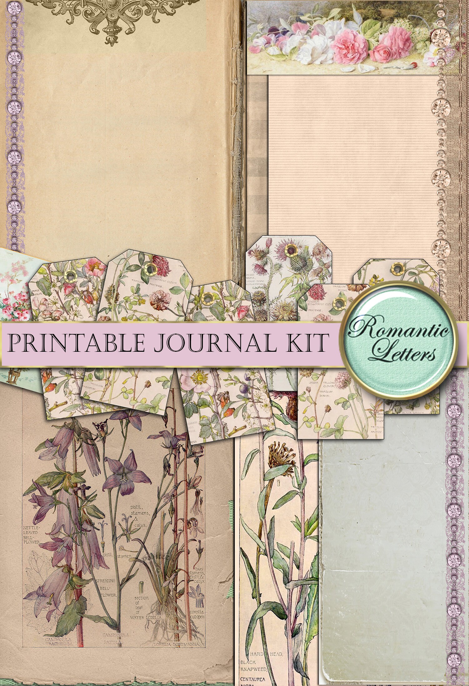Printable Junk Journal Kit Digital Collage Sheet Printable Junk Journal ...