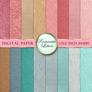 Linen digital paper pack scrapbook 12x12 background digital paper linen texture fabric canvas digital paper burlap pink gray paper craft