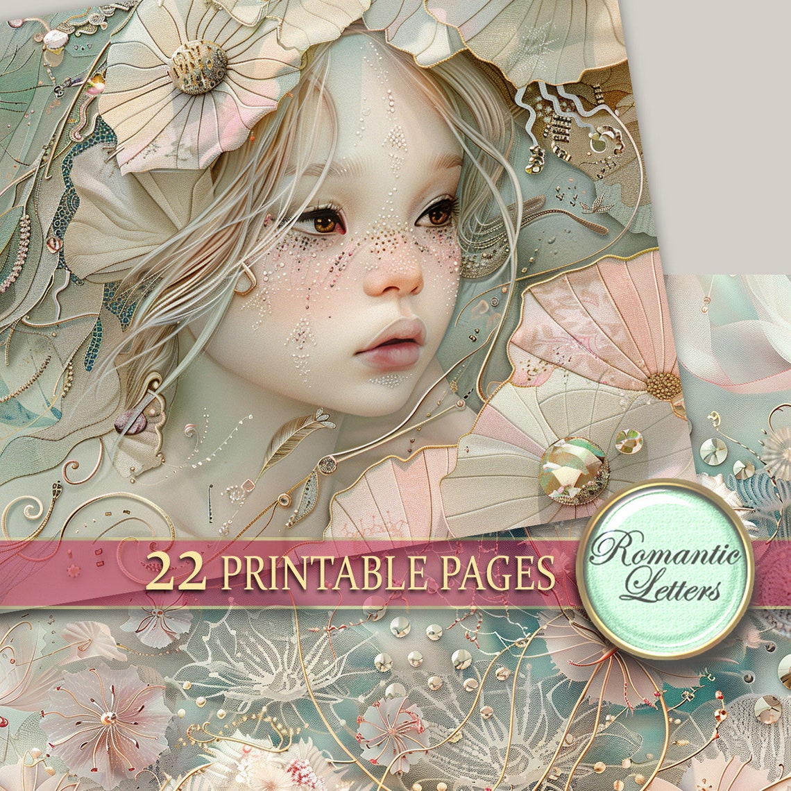 Printable Digital Junk Journal Pages Newborn Baby Scrapbook Paper Pack ...