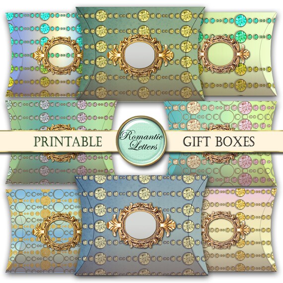 Printable favor box digital gift box wedding favor box jewelry gift box gift wrapping box ring gift box holiday pillow box wedding printable
