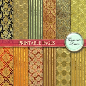 Digital damask paper digital scrapbooking paper digital paper gold digital damask silk digital paper gold fabric digital vintage wallpaper