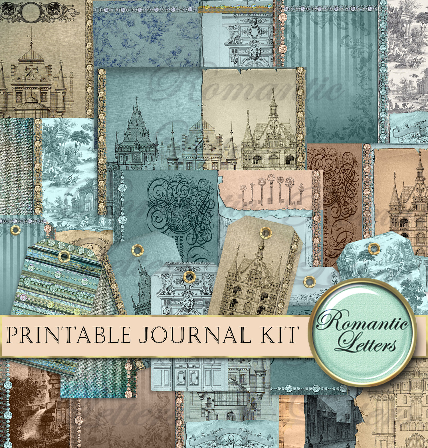 Printable Junk Journal Kit Digital Scrapbook Printable Junk Journal ...