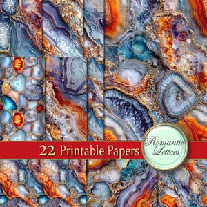 Gemstone Scrapbook Paper, Glam jewelry making, craft paper seamless patterns Crystal Decoupage (Digital Printable)