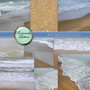 Sea Beach digital scrapbook background paper Digital Backdrop digital photography scrapbook paper beach ocean beach wedding background
