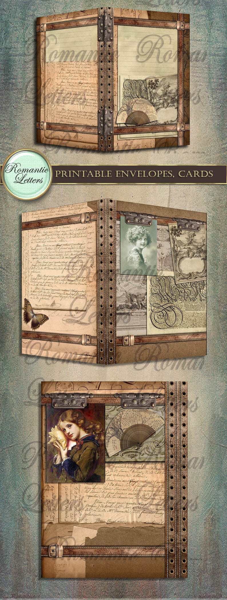 Printable Victorian Envelopes Printable Journal Kit Digital Collage ...