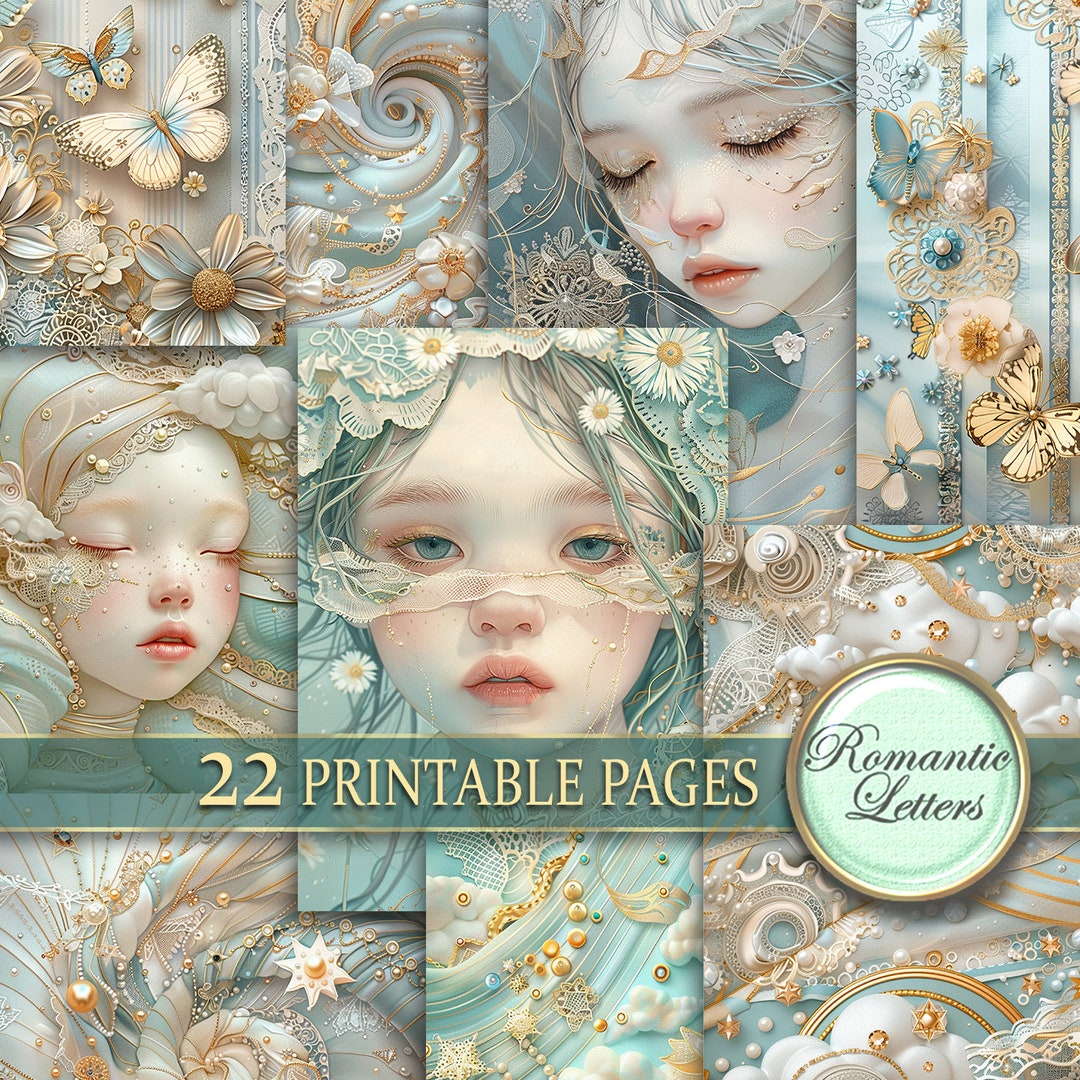Printable Digital Junk Journal Pages Newborn Baby Scrapbook Paper Pack ...