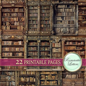 Bücherregal Bücherregal digital scrapbook paper pack druckbares Kraftpapier antiker Hintergrund Puppenhaus Tapete Bibliothek Hintergrund alte Bücher