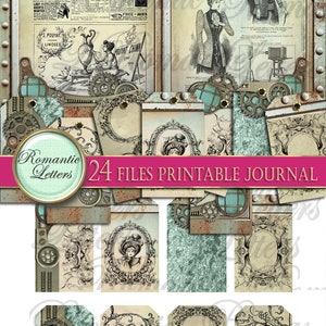 Steampunk Printable Junk Journal Kit Digital Scrapbook Printable ...
