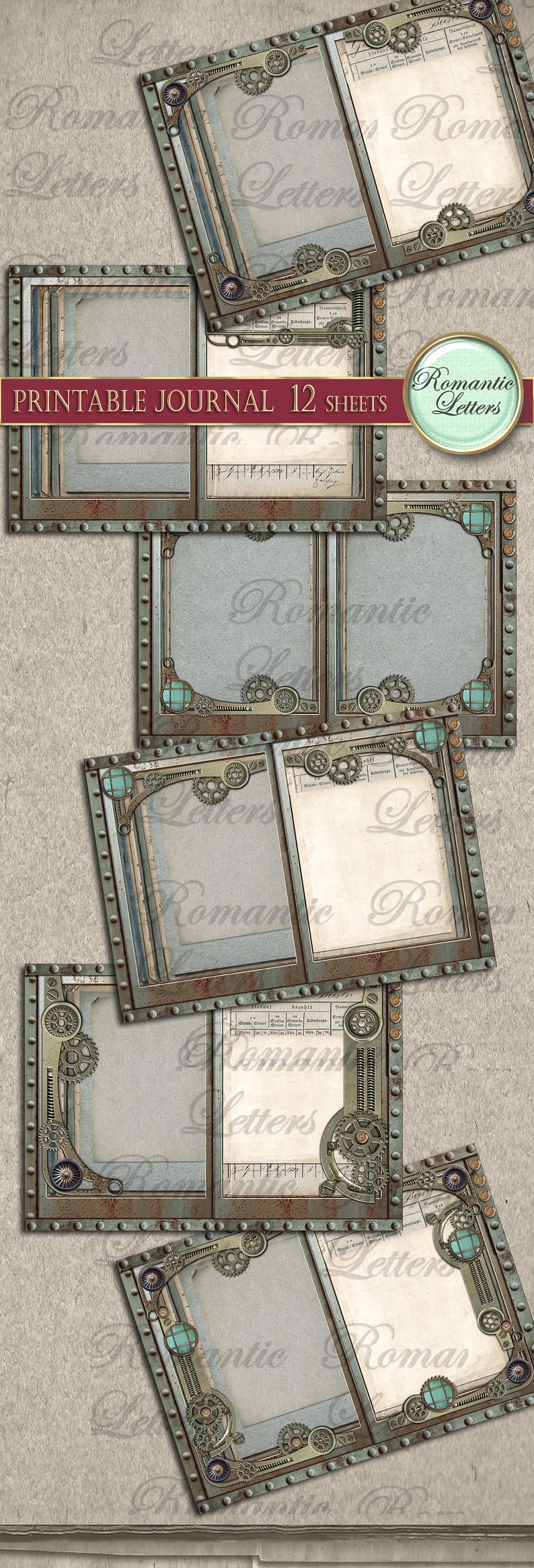 Steampunk Printable Junk Journal Kit Industrial Digital - Etsy