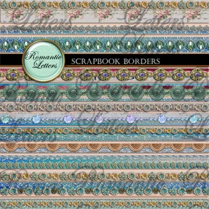Baroque lace clip art Digital printable scrapbook elements borders clip art digital clip art golden lace clipart shabby chic embellishment