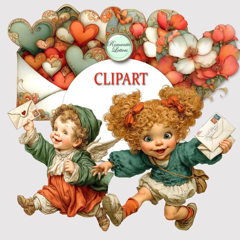 Valentine Day Heart Clipart, Sublimation Design, Transfer Images: Cupid ...