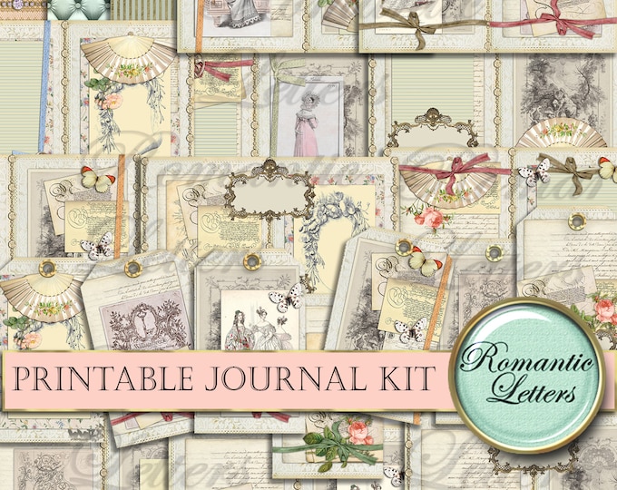 Printable Junk Journal Kit A4 Printable Scrapbook Paper 8.5x11 Digital ...