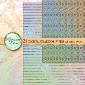 Vintage Printable Paper Pack Digital Scrapbook Background Paper Digital ...