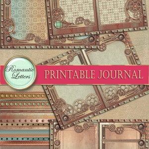 Steampunk Printable Junk Journal Kit Industrial Digital Scrapbook ...