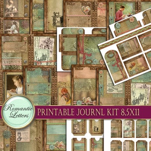 Sewing Journal printable Junk journal kit scrapbooking printable craft paper kit vintage junk journal printable pages tags download PART-1