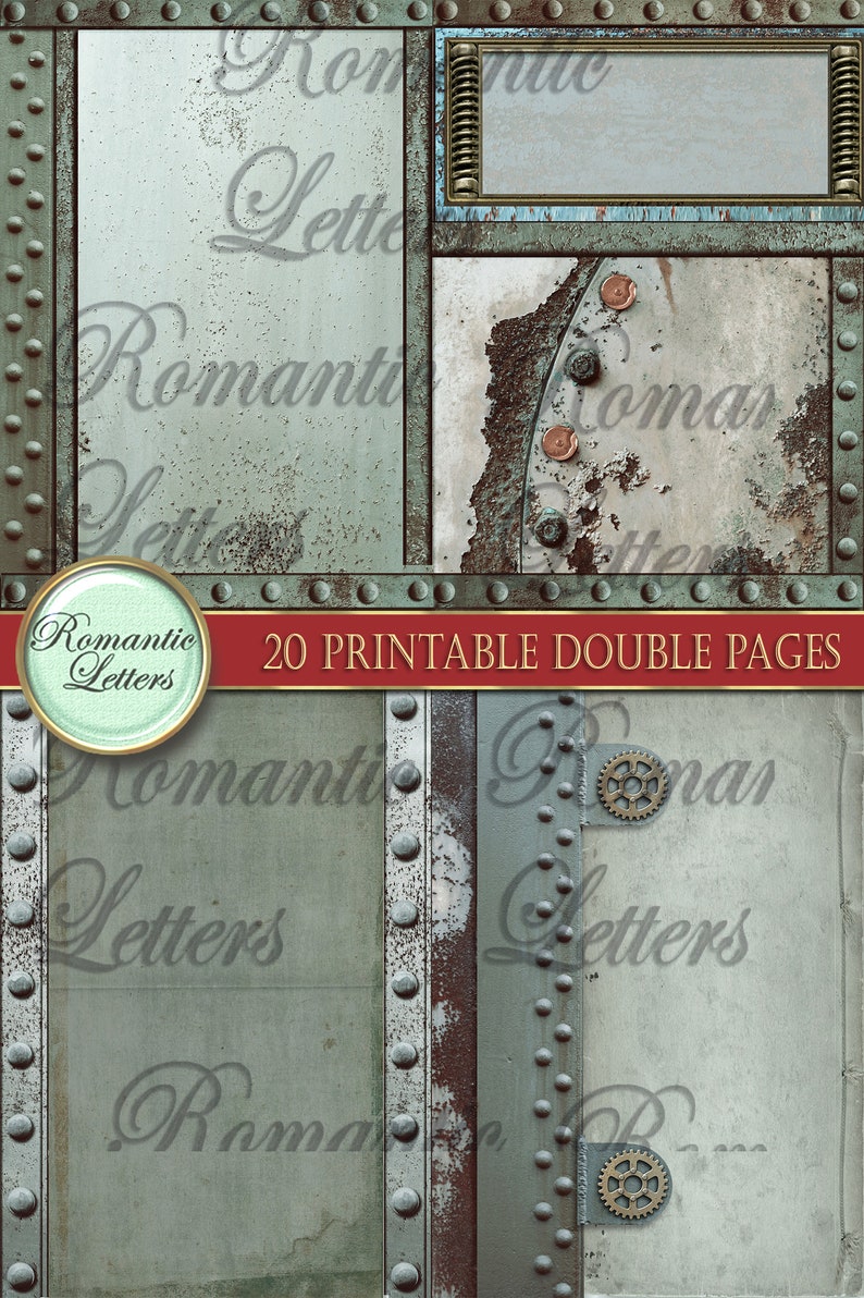 Steampunk Printable Junk Journal Pages Industrial Digital Scrapbook ...