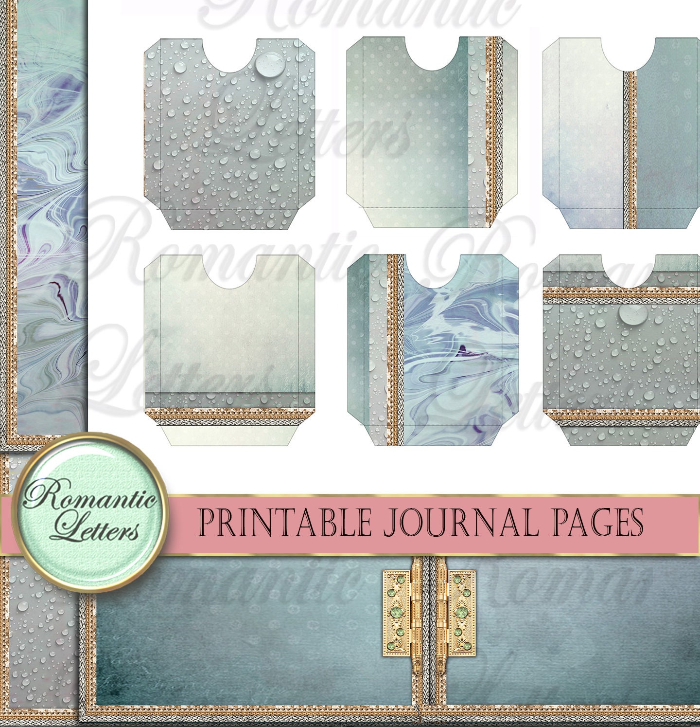 Printable Junk Journal Kit Digital Scrapbook Backgrounds Printable Junk ...