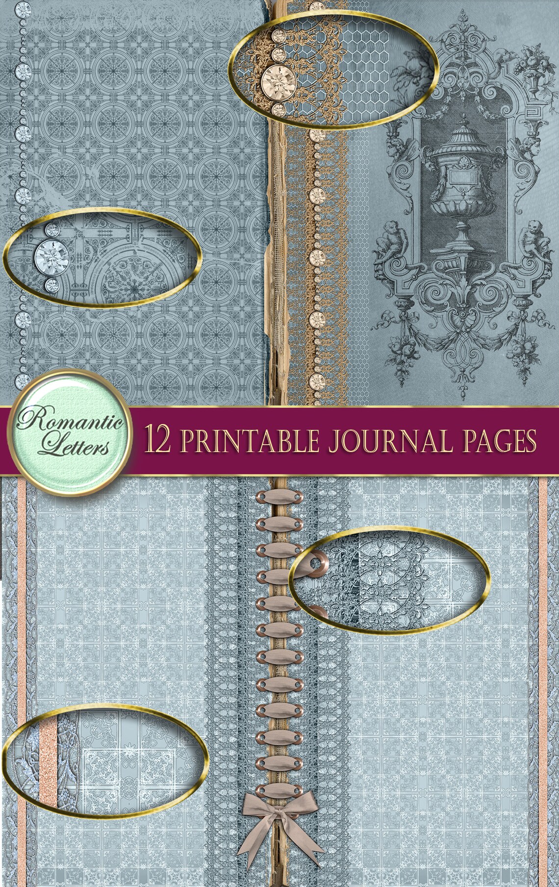 Printable Junk Journal Pages Digital Scrapbook Background | Etsy