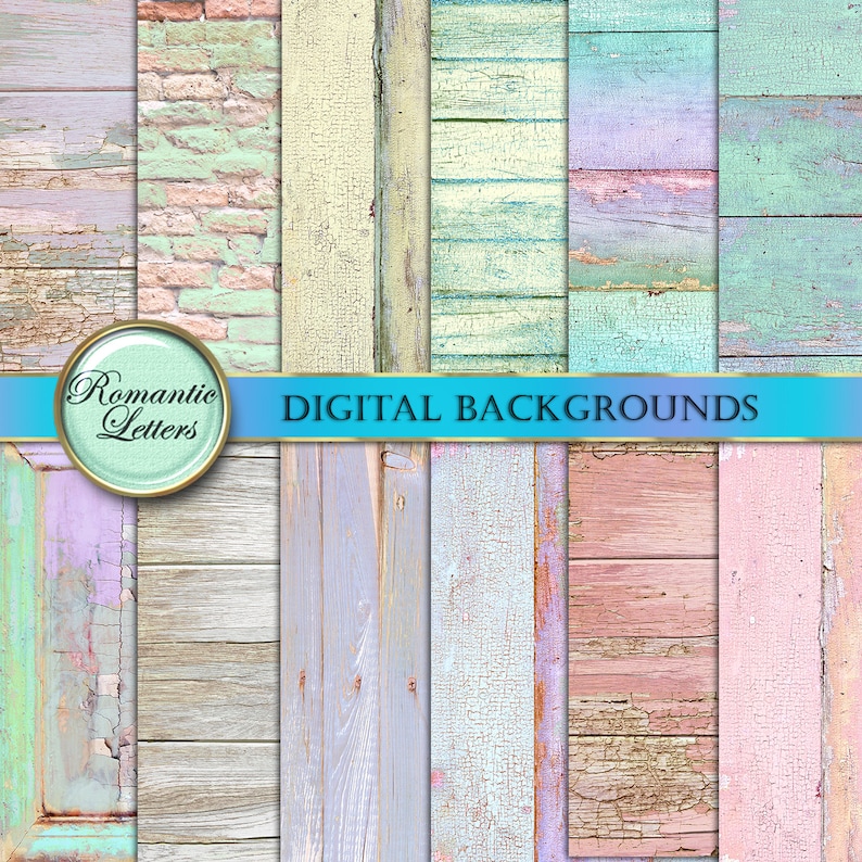 Wood digital paper pack digital wood background paper digital newborn photo backdrop wood shabby chic digital wood brick background backdrop image 1