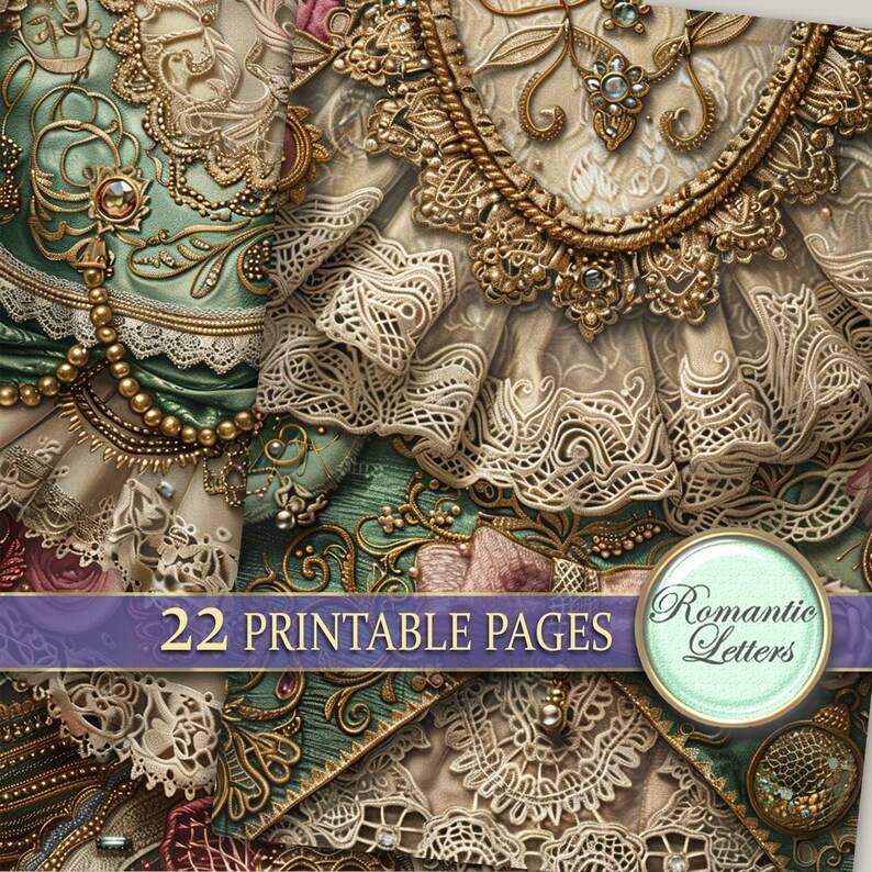 Digital Printable Scrapbook Paper Pack Junk Journal Pages Shabby Chic ...
