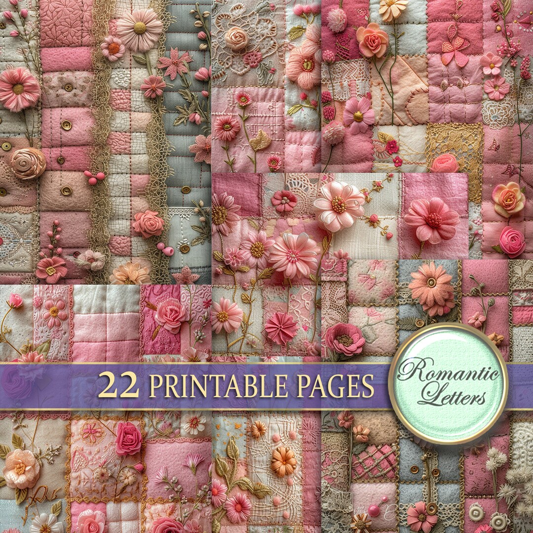 Digital Printable Scrapbook Paper Pack Junk Journal Paper Patchwork ...