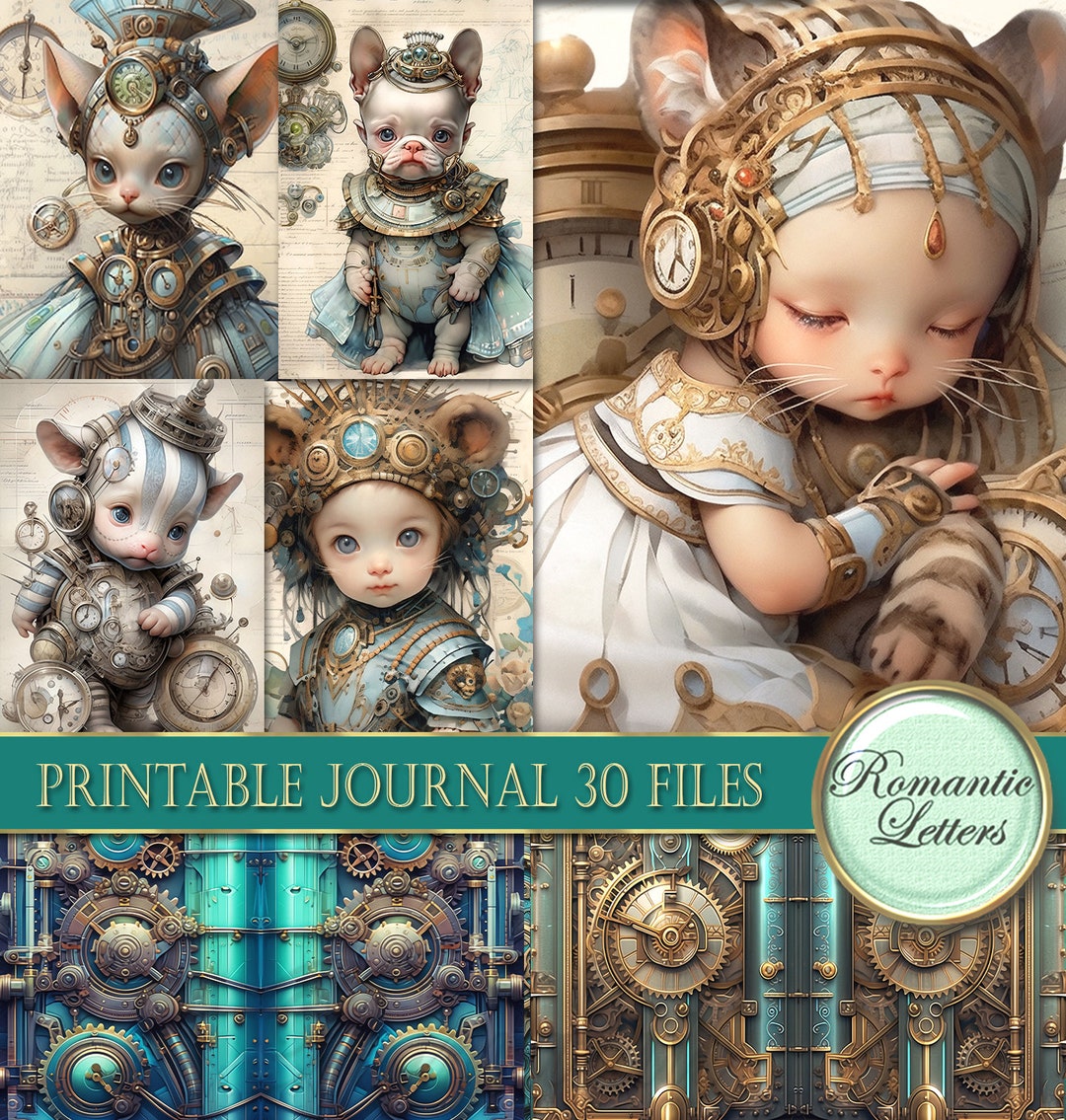 Steampunk Printable Junk Journal Kit Digital Scrapbook Printable ...